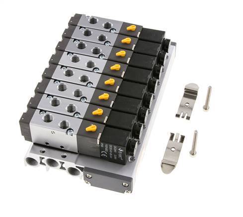 G1/8'' 8x Pneumatik-Ventilinsel 24V DC 1,5-8bar/21,0-112psi Mehrpolig E.MC