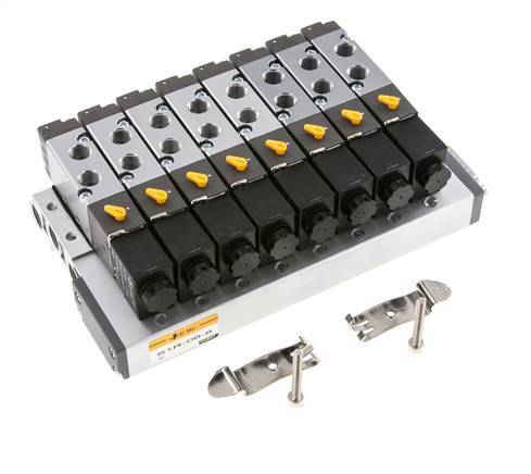 G1/8'' 8x Pneumatik-Ventilinsel 24V DC 1,5-8bar/21,0-112psi Mehrpolig E.MC