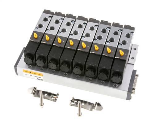 G1/8'' 8x Pneumatik-Ventilinsel 24V DC 1,5-8bar/21,0-112psi Mehrpolig E.MC