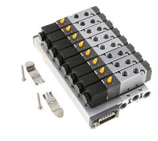 G1/8'' 8x Pneumatik-Ventilinsel 24V DC 1,5-8bar/21,0-112psi Mehrpolig E.MC