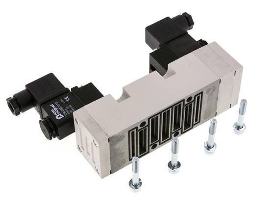5/3 ISO 5599-2 Auspuff Zentrum Magnetventil 24V DC 2-10bar/28-140psi YPC