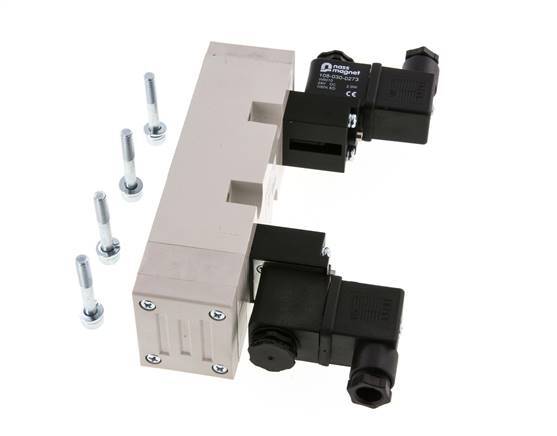 5/3 ISO 5599-2 Auspuff Zentrum Magnetventil 24V DC 2-10bar/28-140psi YPC