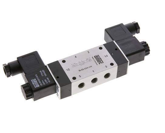 5/3 G1/8'' Druck-Center-Magnetventil 24V AC 3-8bar/42-112psi Airtec