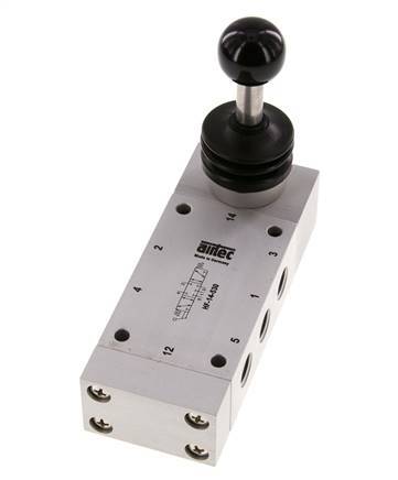 5/3 G1/4'' Center Closed Handhebelventil 0-12bar/0-168psi Airtec