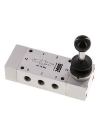 5/3 G1/8'' Auspuff Zentrum Handhebelventil 0-10bar/0-140psi Airtec