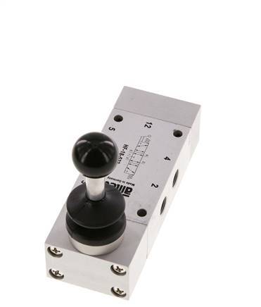 5/3 G1/8'' Auspuff Zentrum Handhebelventil 0-10bar/0-140psi Airtec