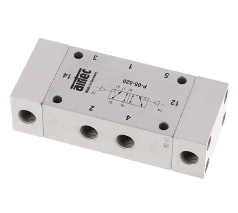 5/2 G1/8'' Bistabiles Luftsteuerventil 0-10bar/0-140psi Airtec