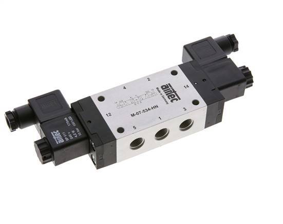 5/3 G1/4'' Pressure Center Solenoid Valve 230V AC 3-8bar/42-112psi Airtec