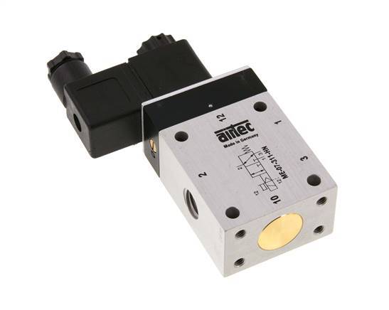 3/2 G1/4'' (G1/8'') Magnetventil Externe Vorsteuerung 24V DC 0-10bar/0-140psi Airtec