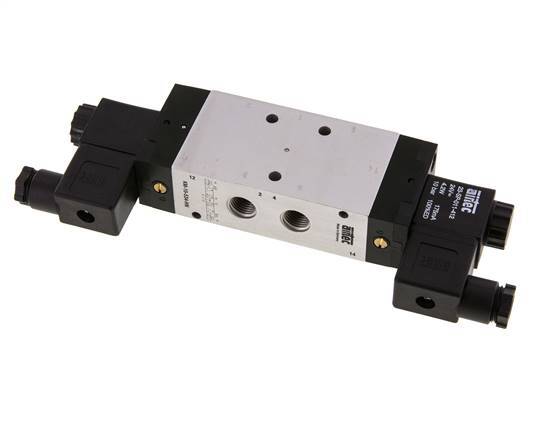 5/3 G1/4'' Druck-Center-Magnetventil 24V DC 3-10bar/42-140psi Airtec