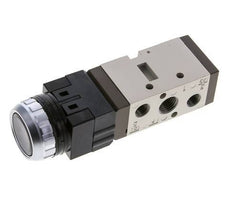 5/2 G1/4'' (G1/8'') Druckknopfventil Schwarz 0-8bar/0-112psi YPC