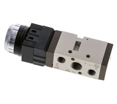 5/2 G1/4'' (G1/8'') Druckknopfventil Schwarz 0-8bar/0-112psi YPC