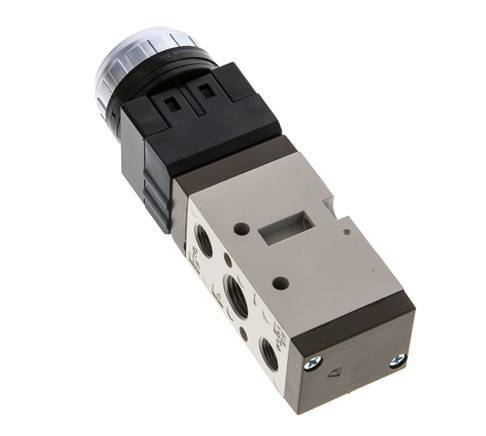 5/2 G1/4'' (G1/8'') Druckknopfventil Schwarz 0-8bar/0-112psi YPC
