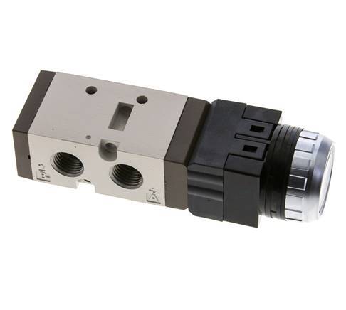 5/2 G1/4'' (G1/8'') Druckknopfventil Schwarz 0-8bar/0-112psi YPC