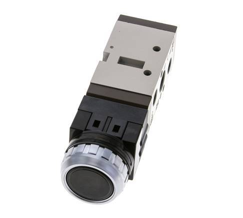 5/2 G1/4'' (G1/8'') Druckknopfventil Schwarz 0-8bar/0-112psi YPC
