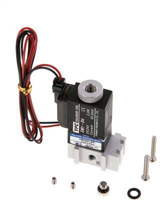 3/2 M5 NO Magnetventil 24V DC 0-8bar/0-112psi 2-poliger Stecker YPC