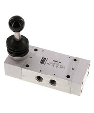 5/3 G1/4'' Auspuff Zentrum Handhebelventil 0-12bar/0-168psi Airtec