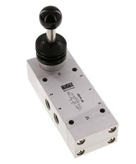 5/3 G1/4'' Auspuff Zentrum Handhebelventil 0-12bar/0-168psi Airtec