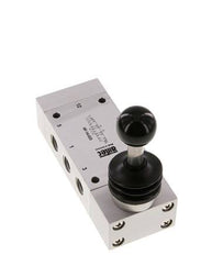 5/3 G1/4'' Auspuff Zentrum Handhebelventil 0-12bar/0-168psi Airtec