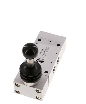 5/3 G1/4'' Auspuff Zentrum Handhebelventil 0-12bar/0-168psi Airtec
