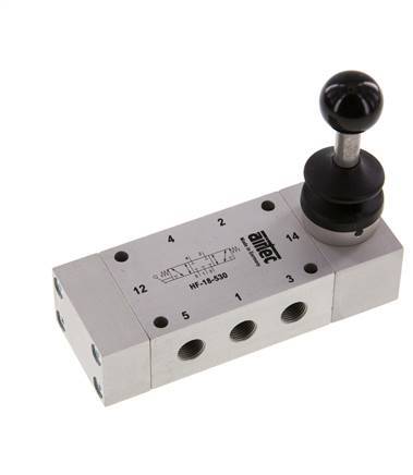 5/3 G1/8'' Center Closed Handhebelventil 0-10bar/0-140psi Airtec