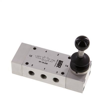 5/3 G1/8'' Center Closed Handhebelventil 0-10bar/0-140psi Airtec