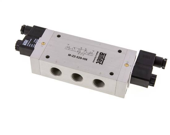 5/2 G1/2'' Bistabiles Magnetventil 230V AC 1-10bar/14-140psi Airtec