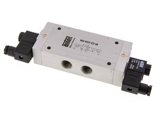 5/2 G1/2'' Bistabiles Magnetventil 230V AC 1-10bar/14-140psi Airtec