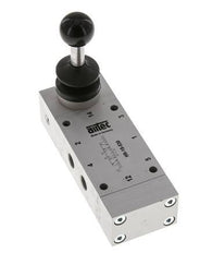5/3 G1/8'' Mitte geschlossen Handhebelventil Raste 0-10bar/0-140psi Airtec