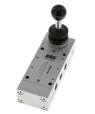 5/3 G1/8'' Mitte geschlossen Handhebelventil Raste 0-10bar/0-140psi Airtec