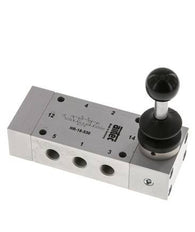 5/3 G1/8'' Mitte geschlossen Handhebelventil Raste 0-10bar/0-140psi Airtec