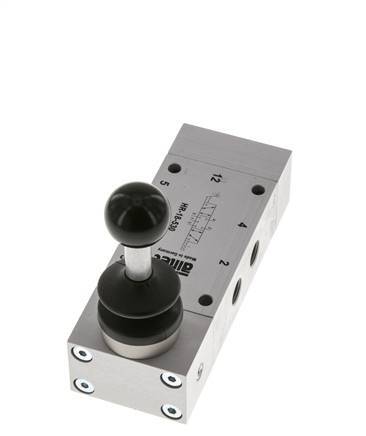 5/3 G1/8'' Mitte geschlossen Handhebelventil Raste 0-10bar/0-140psi Airtec