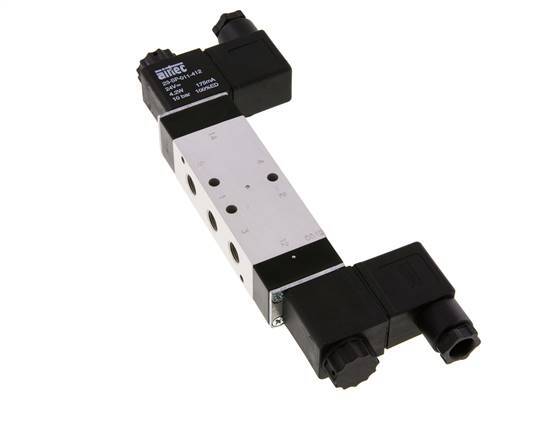 5/3 G1/8'' Center Closed Magnetventil 12V DC 3-10bar/42-140psi Airtec