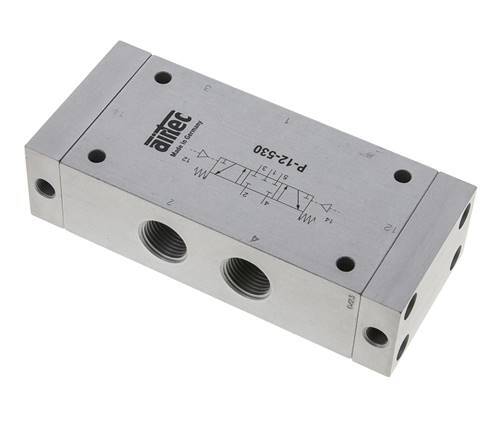 5/3 G1/2'' Center Closed Luftsteuerventil 0-10bar/0-140psi Airtec