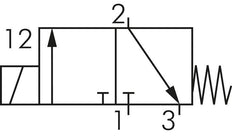 3/2 G1/8'' NC-Magnetventil 12V DC 0-8bar/0-112psi E.MC