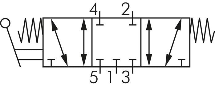 5/3 G1/2'' Center Closed Handhebelventil 0-8bar/0-112psi E.MC
