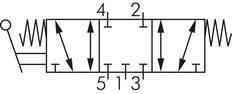 5/3 G1/2'' Center Closed Handhebelventil 0-8bar/0-112psi E.MC