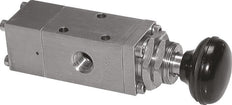 5/2 G1/4'' (G1/8'') Druckknopfventil aus Edelstahl -0,95-12bar/-13,2-168psi