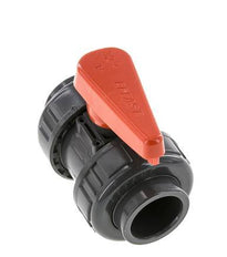 PVC 2-Wege-Kugelhahn 2fach Überwurfmutter 32 mm Buchse EPDM