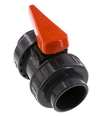 PVC 2-Wege-Kugelhahn 2fach Überwurfmutter 63 mm Buchse FKM