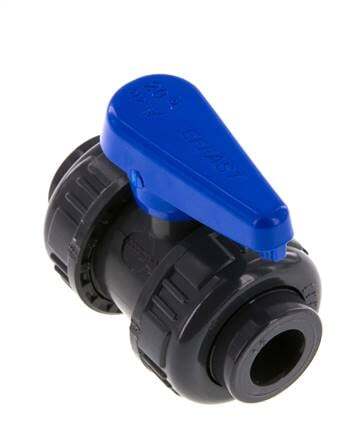 PVC 2-way Ball Valve True Union 16 mm Socket EPDM
