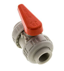 PP-H 2-way Ball Valve True Union Rp 1/2'' FKM