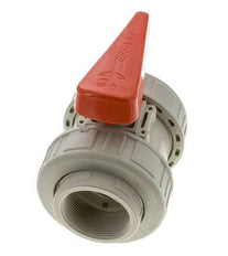 PP-H 2-Wege-Kugelhahn 2fach Überwurfmutter Rp 2'' EPDM