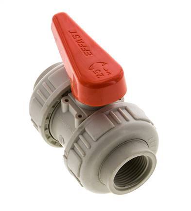 PP-H 2-way Ball Valve True Union Rp 3/4'' FKM