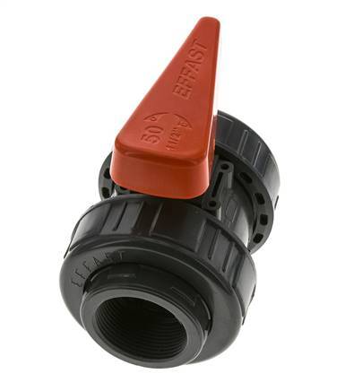 PVC 2-way Ball Valve True Union Rp 1 1/2'' EPDM