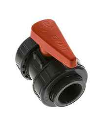 PVC 2-Wege-Kugelhahn 2fach Überwurfmutter Rp 1 1/2'' EPDM