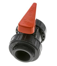 PVC 2-way Ball Valve True Union Rp 1 1/2'' FKM