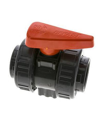 PVC 2-Wege-Kugelhahn 2fach Überwurfmutter Rp 1 1/2'' FKM