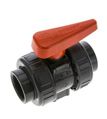 PVC 2-Wege-Kugelhahn 2fach Überwurfmutter Rp 1 1/4'' FKM
