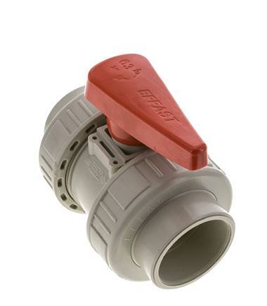PP-H 2-way Ball Valve True Union 63 mm FKM